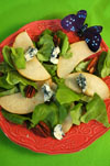 Pears, Blue Cheese and Spiced Pecan Salad with Walnut Dressing recipe