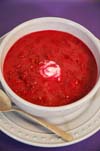 Beet-Cabbage Soup with Potatoes, Sour Cream, and Dill recipe