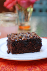 Mom's Chocolate-Cinnamon Sheet Cake recipe. Beyond Wonderful Baking Expert, Catherine Christensen. Great for picnics and barbeques.