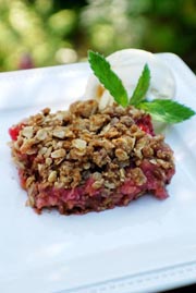 Rhubarb Crisp dessert recipe.