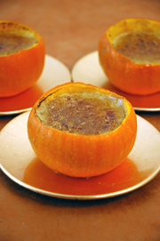 Double Pumpkin Brulee Thanksgiving dinner holiday feast dessert recipe. Beyond Wonderful Baking Expert, Catherine Christensen.
