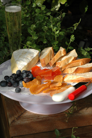 Cheese and Wine Pairing tray recipe: Brie de Meaux and Gruet Sparkling NV Brut, by Beyond Wonderful Cheese Expert, Mark "The Cheese Dude" Todd.