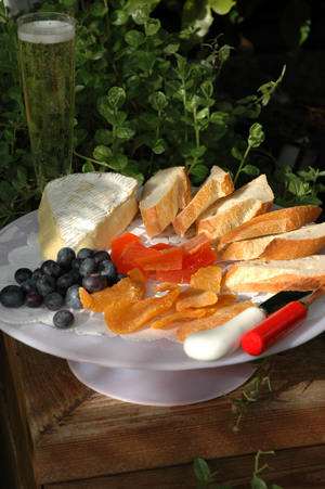 Cheese and Wine Pairing tray recipe: Brie de Meaux and Gruet Sparkling NV Brut, by Beyond Wonderful Cheese Expert, Mark "The Cheese Dude" Todd. 