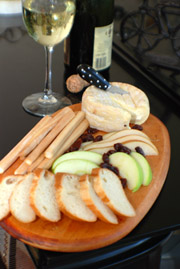 Cheese and Wine Pairing: Fromager Des Clarines Cheese and Monesteriolo Cava Brut Wine appetizer cheese tray recipe. Beyond Wonderful Cheese Expert, Mark "The Cheese Dude" Todd.