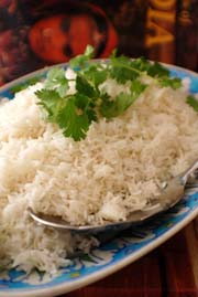 Basmati Rice Indian recipe. Beyond Wonderful International Home Chef, India, Leela Manilal.