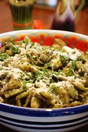 Patate Fagioli (Green Beans and Potatoes with Pesto) Italian recipe. Beyond Wonderful International Home Chefs, Italy, Guido Ferro and Rita Ferro.