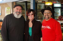 Dan Avakian, Barbara Adams, and Guido Ferro at Dan's Produce Market in Alameda, CA.