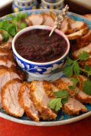 Spiced Pork Tenderloin with Cherry Chutney recipe. Beyond Wonderful cherry recipe.