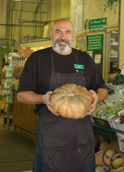 Dan Avakian says that Calabaza's are in the market now. Pumpkins and different varities of squash are arriving weekly for great autumn eating.