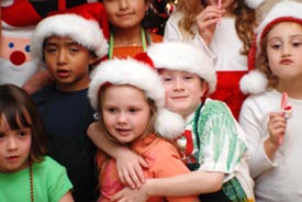 Kids at the Beyond Wonderful Christmas cookie decorating party.