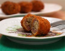 Oyster and Sausage Fritters recipe by Se&aacute;n Canavan of O&rsquo;Reilly&rsquo;s Holy Grail in San Francisco, CA. Beyond Wonderful Guest Chef.