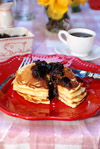 Classic Pancakes with Honey Plum Compote recipe.