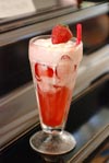 Strawberry Rhubarb ice cream floats recipe.