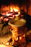 Quick and easy Alpine cheese fondue recipe.