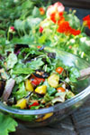 Mixed Greens with Roasted Vegetables, and Cherry tomatoes salad recipe   