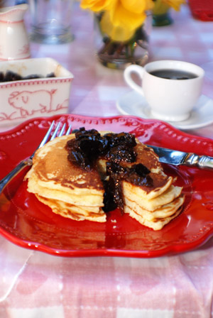 Classic Pancakes with Honey Plum Compote recipe.