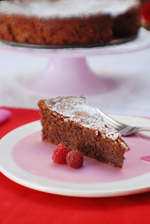 Chocolate Almond Flourless Cake dessert recipe.
