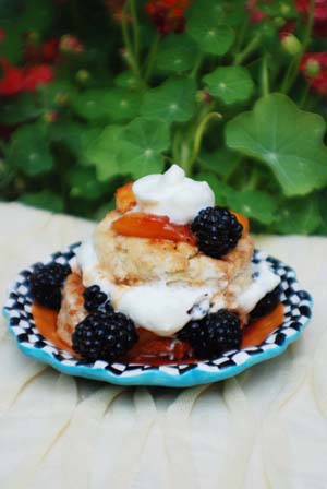Peach and Blackberry Shortcake dessert recipe.