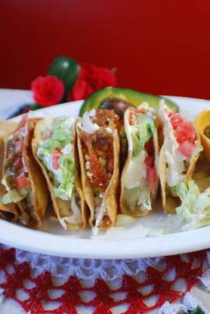 Tacos Dorado with Bean, Potato, or Cheese Filling authentic Mexican recipe.