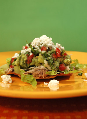 Chicken Tostada salad Mexican authentic Mexican recipe